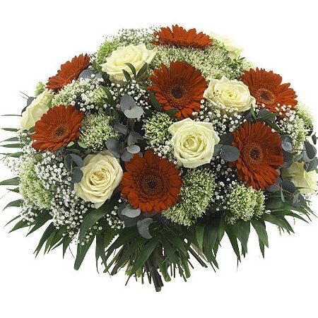 Blumenstrau&szlig; in dunkelrot und creme