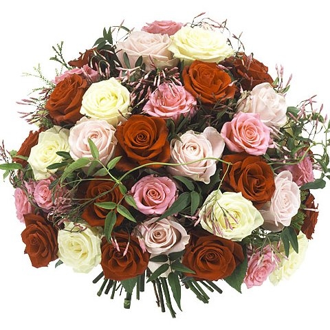 Blumenstrau&szlig; in rot, pink und wei&szlig;