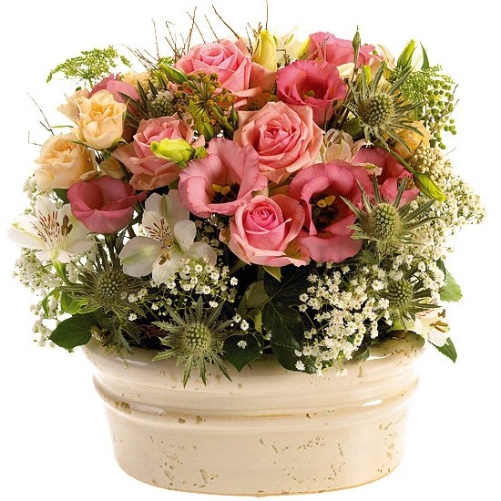 Gesteck in rosa und wei&szlig;