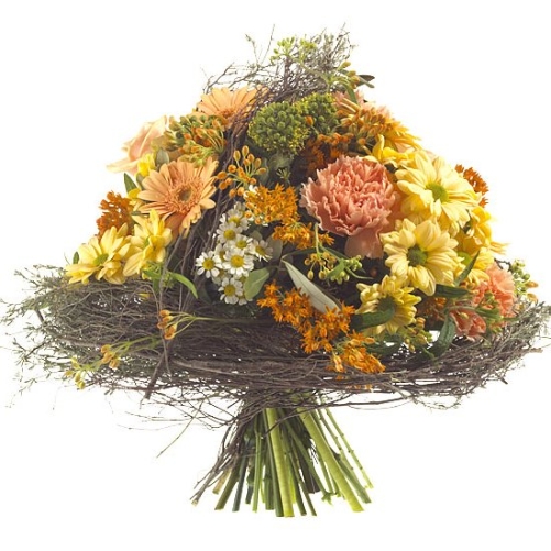 Blumenstrau&szlig; in orange, creme und gelb