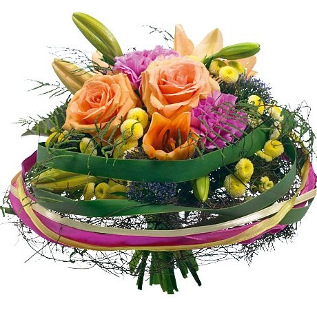 Blumenstrau&szlig; in pink, gelb und orange